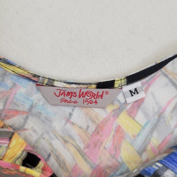 Jams World Dress Latticce Hawaiian Boho Summer Sundress Size Medium - Picture 2 of 14